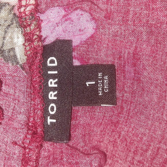 Torrid Red Floral Sleeveless Dress 1X / 1 - Picture 3 of 6